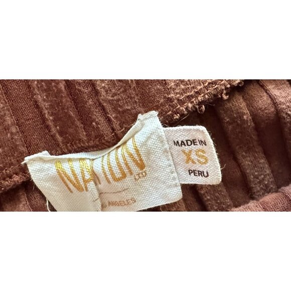 NATION LTD Amber Ribbed Pencil Skirt Pinot Noir Brown Sz XS - Picture 4 of 6